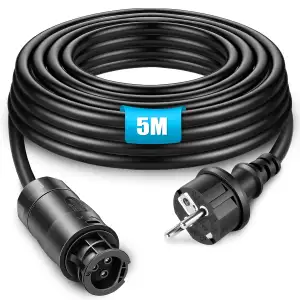 BC-01 Kabel 5M, BC01 Buchse zu Schuko Stecker Anschlusskabel, Balkonkraftwerk An