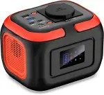 SinKeu Tragbares Powerstation 97Wh, 26400mAh Mini Generator mit 120W 230V AC Steckdose, 12V DC, USB Ports für Handy Laptop, Mobiler Stromversorgung Akku für Camping Reise Notfall(ohne Solarpanel)