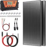200W Solarpanel kit, für 12V Batterien, 2x100W N-Type Monokristalline solarmodul mit 30A Laderegler, Z-Befestigungsklammern, Solarpanele, 18BB PV Modul für Caravan, Yacht, RV,Garten,Boot