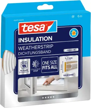 tesa INSULATION Dichtungsband Premium - Selbstklebende Silikondichtung zum Isoli