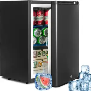 SMETA 12v Kühlschrank, Camping Kühlschrank 12v 230v, 12v Kühlschrank Wohnmobil 40L, Wohnwagen Kühlschrank, Leiser Kühlschrank, Umkehrbare Tür mit Schloss für Auto, LKW, Büro, Womo, Lautlos, Schwarz