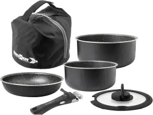 BRUNNER Camping Kochgeschirr-Set Alu (Töpfe und Pfannen) - ø 20, 22, 24, 26-cm P