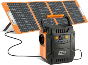 FlashFish 200W Tragbare Powerstation mit Solarpanel 100W, 172.8Wh Solargenerator