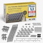Avoltik Solar Halterung Ziegeldach I Set für 4 PV Module 30-45mm I Solarmodul Halterung Balkonkraftwerk I Solarmodulbefestigungsset für Ziegeldächer aus Edelstahl 1.4301 I PV-Halterung Montageset