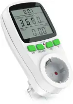 Arendo - Energiekostenmessgerät - Stromverbrauchszähler, Energiekosten Anzeige - Stromzähler - 3680W - Energiemessgerät mit integriertem Berührungsschutz