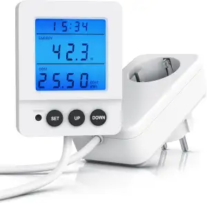 CSL - Energiekostenmessgerät Steckdsose – Strommessgerät digital – kabelgebunden