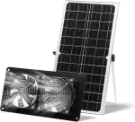 SUNYIMA Solar Ventilator, 15W 9.84FT wasserdichter Solar Dual Auspuffventilator für kleine Hühnerställe, Schuppen, Haustierhäuser, Gewächshaus-Luftzirkulation im Freien