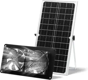 SUNYIMA Solar Ventilator, 15W 9.84FT wasserdichter Solar Dual Auspuffventilator 