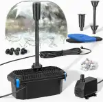 Biling Teichfilter Komplettset mit Pumpe 2500 l/h Teichpumpe mit Filter, 3 Düse und Durchflussregler Springbrunnen für Außen 400-2500 L Gartenteich Wasserspeier Pool Leise Filterpumpen