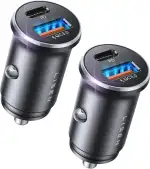 LISEN 2-Pack Zigarettenanzünder USB C Auto Ladegerät - 54W Metall PD&QC3.0 KFZ Ladegerat 12V USB Adapter Auto Schnelle Steckdose Auto Gadgets Accessories für iPhone 17 Pro Max Air 16 15, Smartphone
