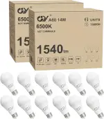 GY E27 LED Ultrahelle Energiespar Glühbirne, 14W Glühbirne E27, Ersetzt 100W lampe, A60 LED Birne 1540LM, 6500K Led Kaltweiss, 280° Abstrahlwinkel Energiesparlampe, Nicht Dimmbar, 12 Stück