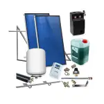 SUNEX® Solarthermie Komplett | Solaranlage | Solarpaket | 2x Kollektoren AMX 2.0 + Flachdachmonta...