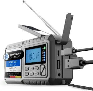Acta Berg Kurbelradio | Notfallradio mit Kurbel & 5000 mAh Akku | Solar Radio mi