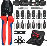 Solar Crimpzange Set für 2.5 4 6mm² Solarpanel Solarkabel, 6 Paar Männlich Weiblich Solarstecker,...