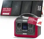 ELMAG Solargenerator-Set ENERGY 600 + SOLAR 100 – 595Wh tragbare Powerstation mit faltbarem 100Wp Solarpanel – Stromspeicher mit LiFePO4 Akku & 230V AC/DC/USB Ausgabe – Für Camping, Outdoor & Notstrom