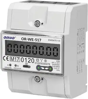 ORNO OR-WE-517 Multitarif Zweiwege Stromzähler Hutschiene 3-Phasen-Anzeige des S