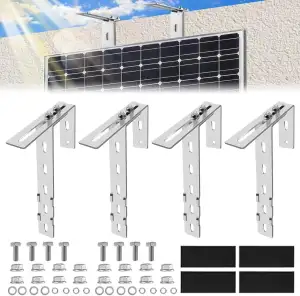 4 Stück Solar Balkonkraftwerk Halterung Balkon Haken Set, Verstellbare Balkonhal