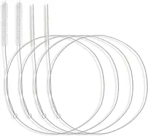 Prasacco 4 Stück Schlauchbürste, Reinigungsbürste Edelstahl 1 m Flaschenbürste E
