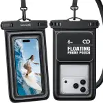 Lamicall IP68 wasserdichte Handyhülle, Unterwasser Handytasche - [Hoher Auftrieb] 2 Stück Wasserfeste Hülle für Schwimmen, 100% Waterproof Phone Case für iPhone 17/16/15, Smartphone bis zu 7,5 Zoll