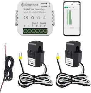 Intelligenter Energiemonitor, einphasiger Stromzähler mit Klemme und 2 * 120ACT-