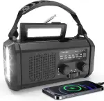 20000mAh Solar Radio, Tragbar Kurbelradio AM/FM Notfallradio mit 20000mAh Wiederaufladbar Powerbank, 3 Modi LED Taschenlampe, SOS Alarm,USB-C Handyladung für Camping Ourdoor,Notfälle&Blackout,Schwarz