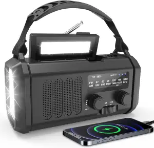 20000mAh Solar Radio, Tragbar Kurbelradio AM/FM Notfallradio mit 20000mAh Wieder