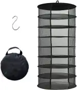Desy & Feeci Hängendes Kräuter-Trockennetz 8-lagiger Pflanzennetz-Trockenständer Für Kräuter, 2ft Plant Hanging Mesh Trockennetz Schwarz(H160*D60 cm)