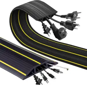 2.5M/8,2 ft Kabelbrücke, Kabelkanal Boden Flach mit 3 Kabelkanäle, Zuschneidbar 