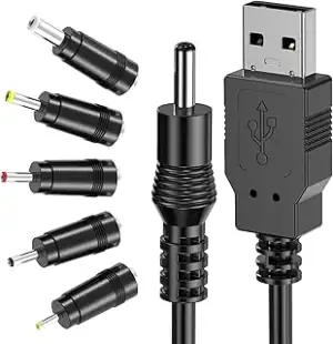 Ancable DC 5V Kabel, USB auf DC Ladekabel Set, 1m USB auf 5.5x2.1mm DC Kabel mit 5 Adapter (5.5x2...
