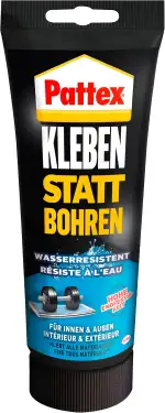 Pattex Montagekleber Kleben statt Bohren Wasserresistent, Kraftkleber für innen & außen, universell einsetzbarer Baukleber, Kleber mit hoher Festigkeit, 1 x 340g
