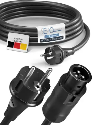 BC01 Balkonkraftwerk Kabel – Buchse auf Schuko Stecker 2m (IP44) inkl. 0% MwSt. 