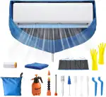 Klimaanlage Reinigungsset für Split mit verstellbarer Schürze und doppelten Seitenplatten, Klimaanlagen-Wartungsset für Haushaltsklimaanlagen und Klimaanlagengeräte (L, Blau)