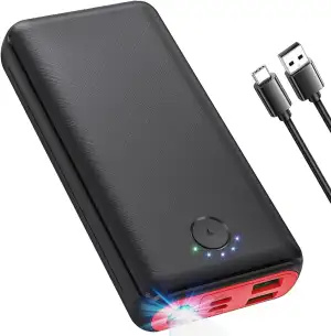 JIGA Power Bank 27000mAh 22,5W Externer Akku PD 20W USB C Powerbank mit Taschenl