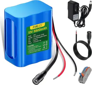 12V 5600mAh Lithium ionen akku mit ladegerät & Verbindungslinie für Radio, Kamer