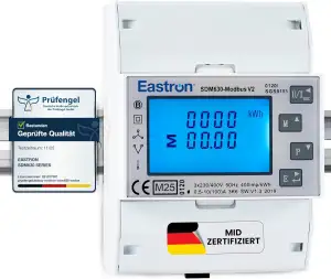 EASTRON SDM630 MODBUS-MID V2 Stromverbrauchsmesser - 1/3 Phasen Stromzähler Huts