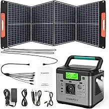 Tragbares Powerstation S500 mit 100W Solarpanel, 518Wh Solargenerator, 500W(Spit