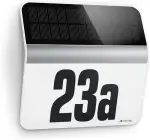 Steinel LED Solar Leuchte XSolar LH-N edelstahl, Dämmerungsschalter, 2500 mAh LiFe-Akku, inkl. beleuchtete Hausnummer, 22,7 x 24,2 x 5,1 cm