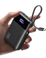 INIU 45W Power Bank, Ultra Klein 20000mAh Powerbank iPhone mit Integriertem USB-C Kabel, Schnellladen Externe Handyakkus Mini, Klein Aber Stark für iPhone 17 16 15 Pro, Samsung S22, Xiaomi, iPad etc