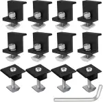 12 Stück Halterung Balkonkraftwerk, Solarmodul Halterung Endklemme 30mm-35mm Schwarz, Solarpanel-Z-Halterung,Für Solarpanel Halterung,Trapezblech Flachdach Montage PV Befestigung Set