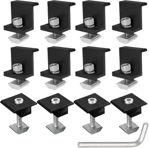 12 Stück Halterung Balkonkraftwerk, Solarmodul Halterung Endklemme 30mm-35mm Sch