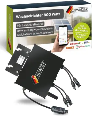SCHWAIGER Wechselrichter 800W I für Balkonkraftwerke & kleine Solaranlagen I zur