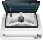 28x28cm Wohnmobil Lüfter Dachlüfter | Wohnwagen Luke Fenster Dachhaube | Dachfenster Schalldichte Leiser Lüfter Extrem Geräuscharmer | Multifunktionaler Wohnmobildach mit LED-Licht & Abluftventilator