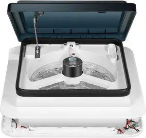 28x28cm Wohnmobil Lüfter Dachlüfter | Wohnwagen Luke Fenster Dachhaube | Dachfenster Schalldichte Leiser Lüfter Extrem Geräuscharmer | Multifunktionaler Wohnmobildach mit LED-Licht & Abluftventilator