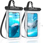 YOSH wasserdichte Handyhülle [2 Stück], 7,0 Zoll IPX8 Unterwasser Handyhülle, Wasserfeste Handytasche für iPhone 17 16 15 14 Pro Max XS Samsung S26 S25 S24 S23 Ultra A56 Xiaomi 17 15- Kristallklar