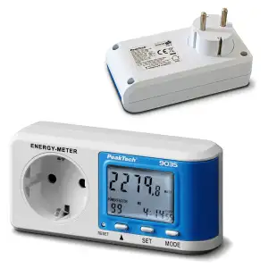 PeakTech 9035 Stromverbrauchsmesser, Energiekostenmessgerät und Stromzähler für 
