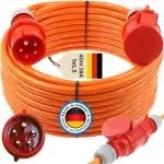 Starkstromkabel 16A H07BQ-F 5x1,5 Orange Starkstrom Verlängerungskabel CEE Verlängerung 16 Ampere Kabel 5x1,5mm2 Baustelle Werkstatt Industrie Geeignet Outdoor IP44 (40m)
