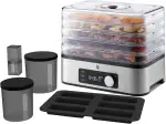WMF Küchenminis Dörrautomat Edelstahl, Dörrgerät mit 5 Einlegefächern, 30-70°C, bis 24h-Timer, Obsttrockner, Dehydrator, 2 Aufbewahrungsboxen, Müsliriegelform, spülmaschinengeeignete Teile