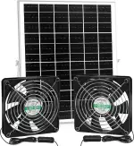 5,5 Zoll solarbetriebenes Lüfter-Set, 25 W Solarpanel mit 2 wasserdichten Lüftern für Hühnerställ...