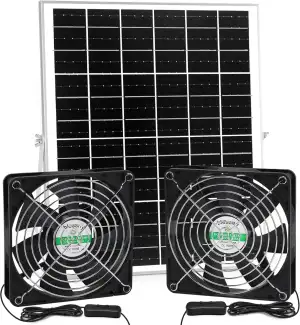5,5 Zoll solarbetriebenes Lüfter-Set, 25 W Solarpanel mit 2 wasserdichten Lüftern für Hühnerställ...
