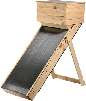 dobar® Solar-Trockner aus Holz stehend für Obst und Gemüse - Großer Dörr-Schrank zum Trocknen von Kräutern - Haltbar-Machen von Obst, Gemüse, Gewürz- und Heilpflanzen, Natur